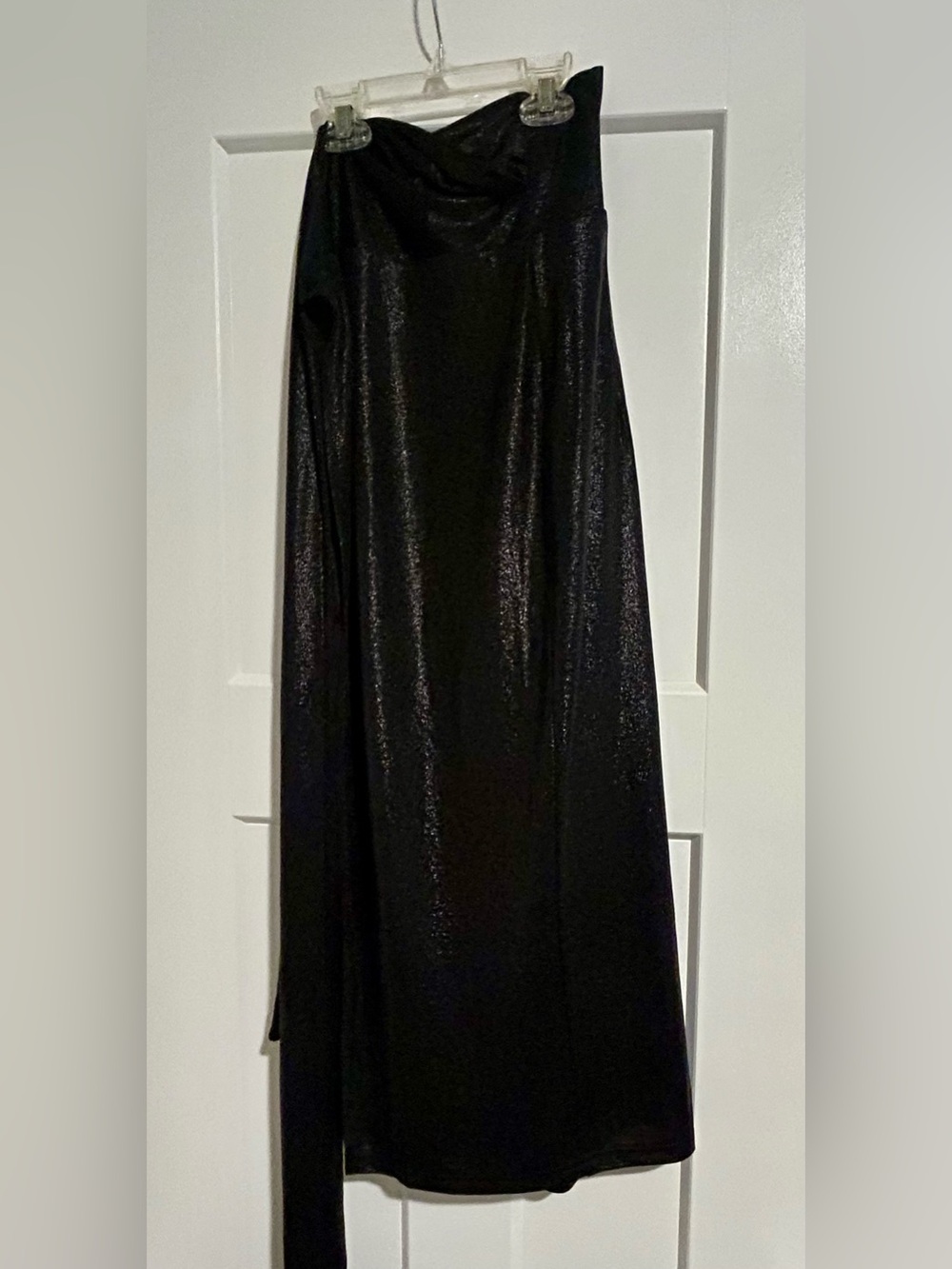 Lulu's Black Metallic Maxi Skirt